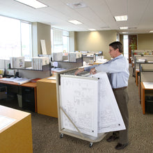 Load image into Gallery viewer, Heavy Duty Mobile Blueprint Storage Rack with 12 Pivot Brackets (Model MRWH)