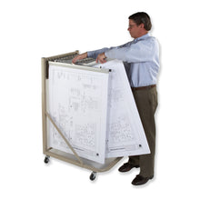 Load image into Gallery viewer, Heavy Duty Mobile Blueprint Storage Rack with 12 Pivot Brackets (Model MRWH)