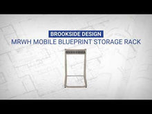 Load and play video in Gallery viewer, Heavy Duty Mobile Blueprint Storage Rack with 12 Pivot Brackets (Model MRWH)