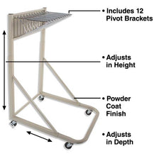Load image into Gallery viewer, Heavy Duty Mobile Blueprint Storage Rack with 12 Pivot Brackets (Model MRWH)