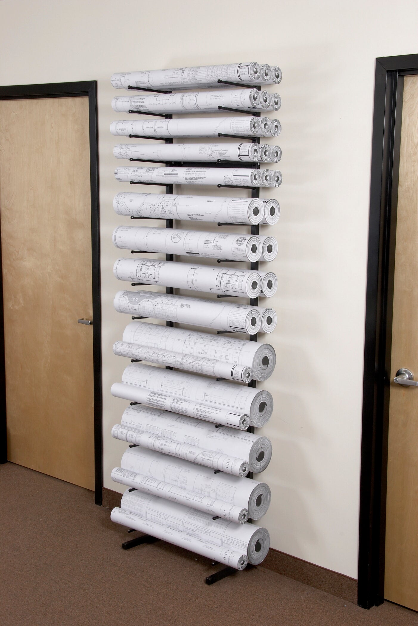 Roll Files Rolled Storage Blueprints Rolling Blueprint Storage Rack